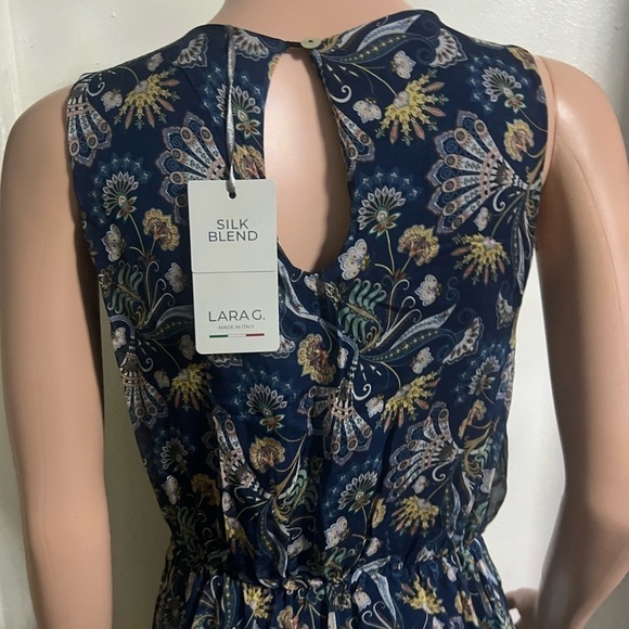 NWT LARA GUIDOTTI Silk Blend Floral Printed Maxi Dress - Picture 7 of 15